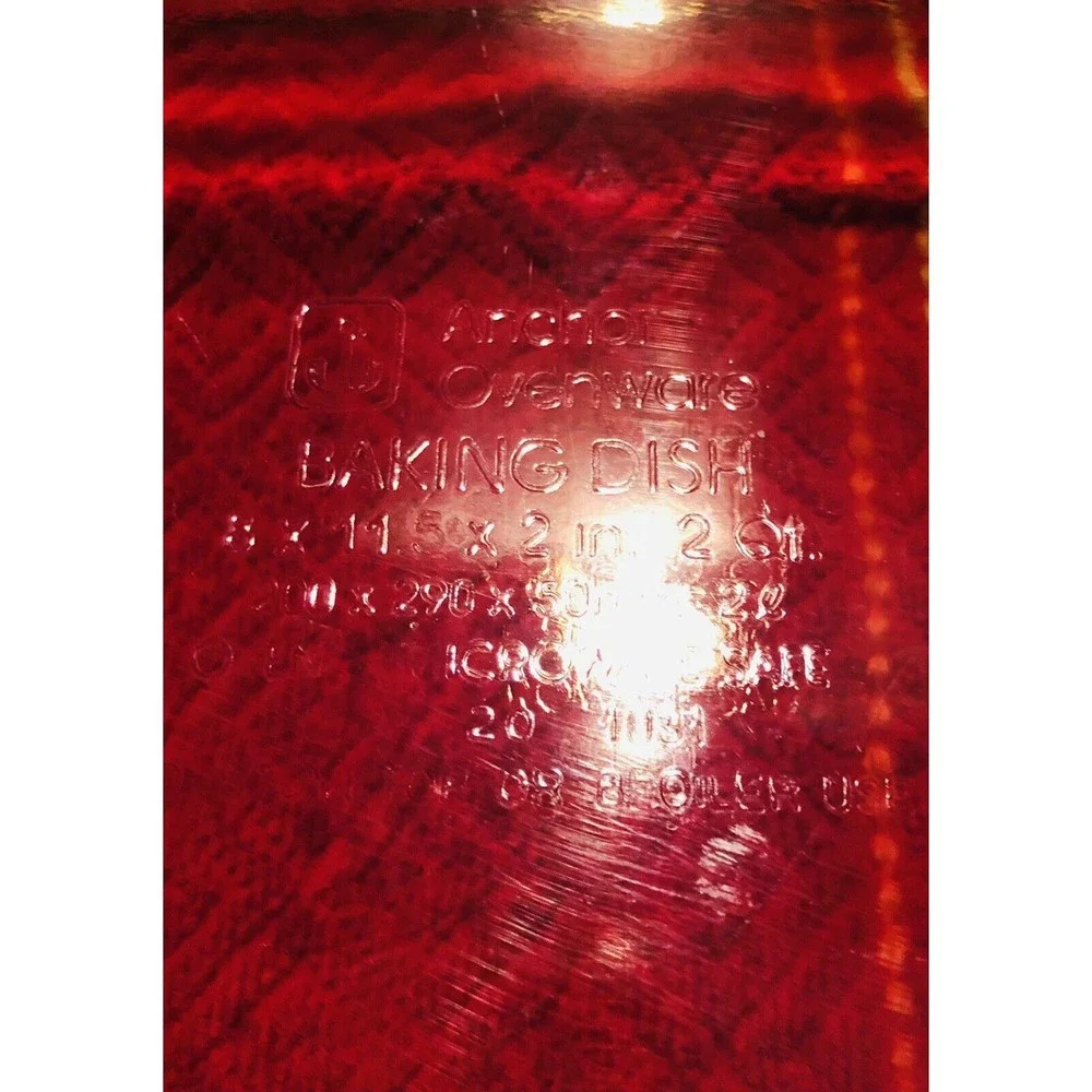 Anchor Ovenware 2qt Baking Dish 11.5x8x2 Inches Brown Amber‎ Glass Dish